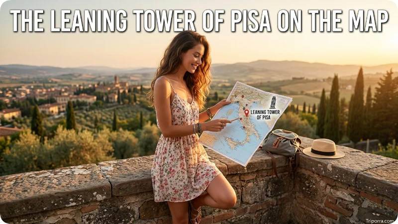 The Leaning Tower of Pisa on the Map