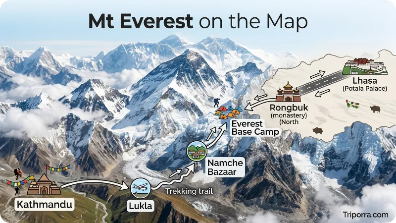 Mt Everest on the Map