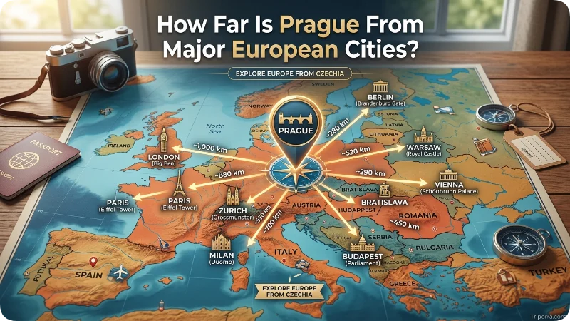 How Far Is Prague From Major European Cities?