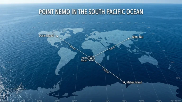 Point Nemo in the South Pacific Ocean