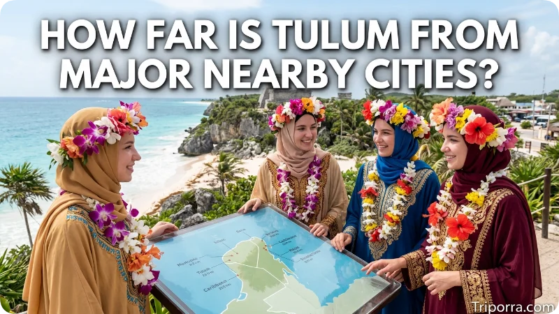 How Far Is Tulum From Major Nearby Cities?