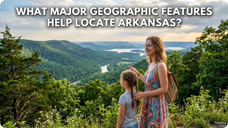 What Major Geographic Features Help Locate Arkansas?