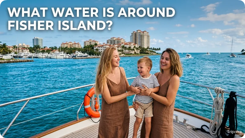 What Water Is Around Fisher Island?
