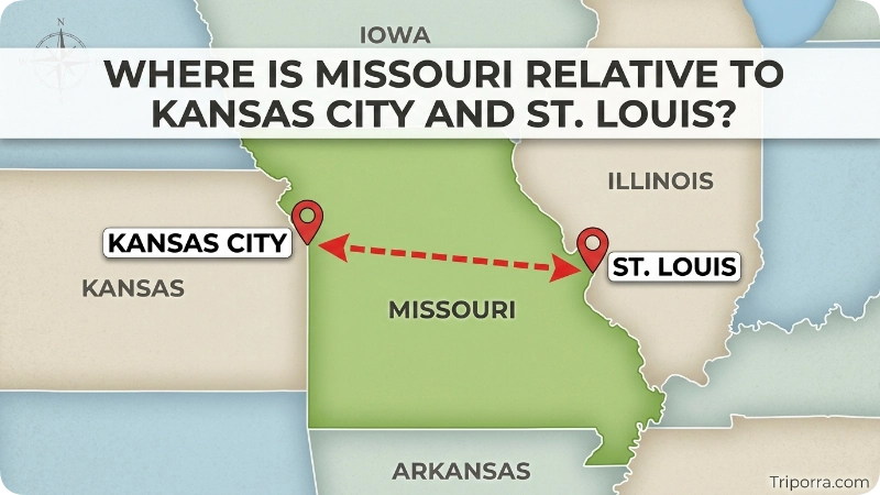 Where Is Missouri Relative to Kansas City and St. Louis?